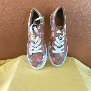 GUESS Women's Loven Casual Sneakers in brown Floral print size 9 NEW